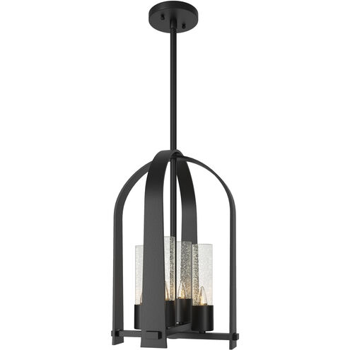 Triomphe 4 Light 13 inch Coastal Black Outdoor Lantern in Seeded Clear