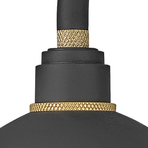 Foundry Dome Outdoor Barn Light in Textured Black, Gooseneck