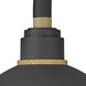Foundry Dome Outdoor Barn Light in Textured Black, Gooseneck