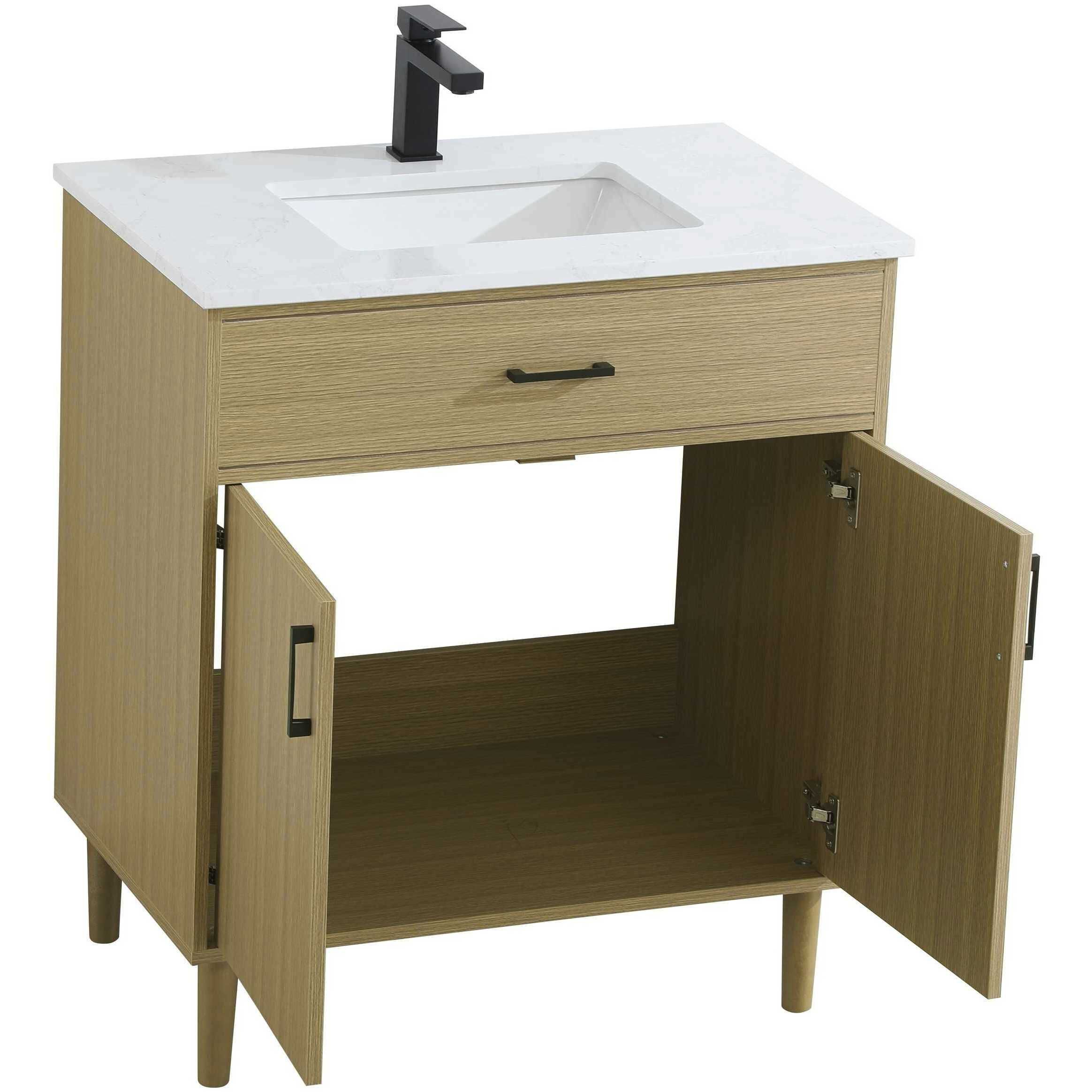 Chandler 30 X 34 inch Honey Brown Bathroom Vanity Cabinet
