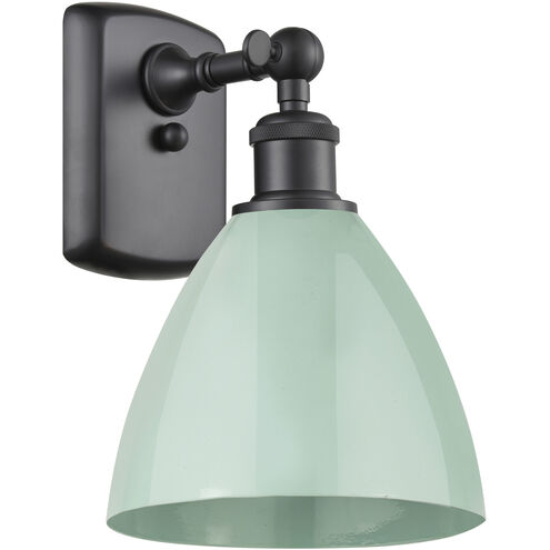 Ballston Plymouth Dome 1 Light 8 inch Matte Black Sconce Wall Light in Matte Seafoam