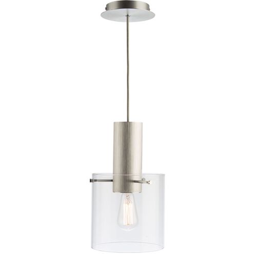 Henley 1 Light 8 inch Brushed Aluminum and Clear Glass Down Pendant Ceiling Light