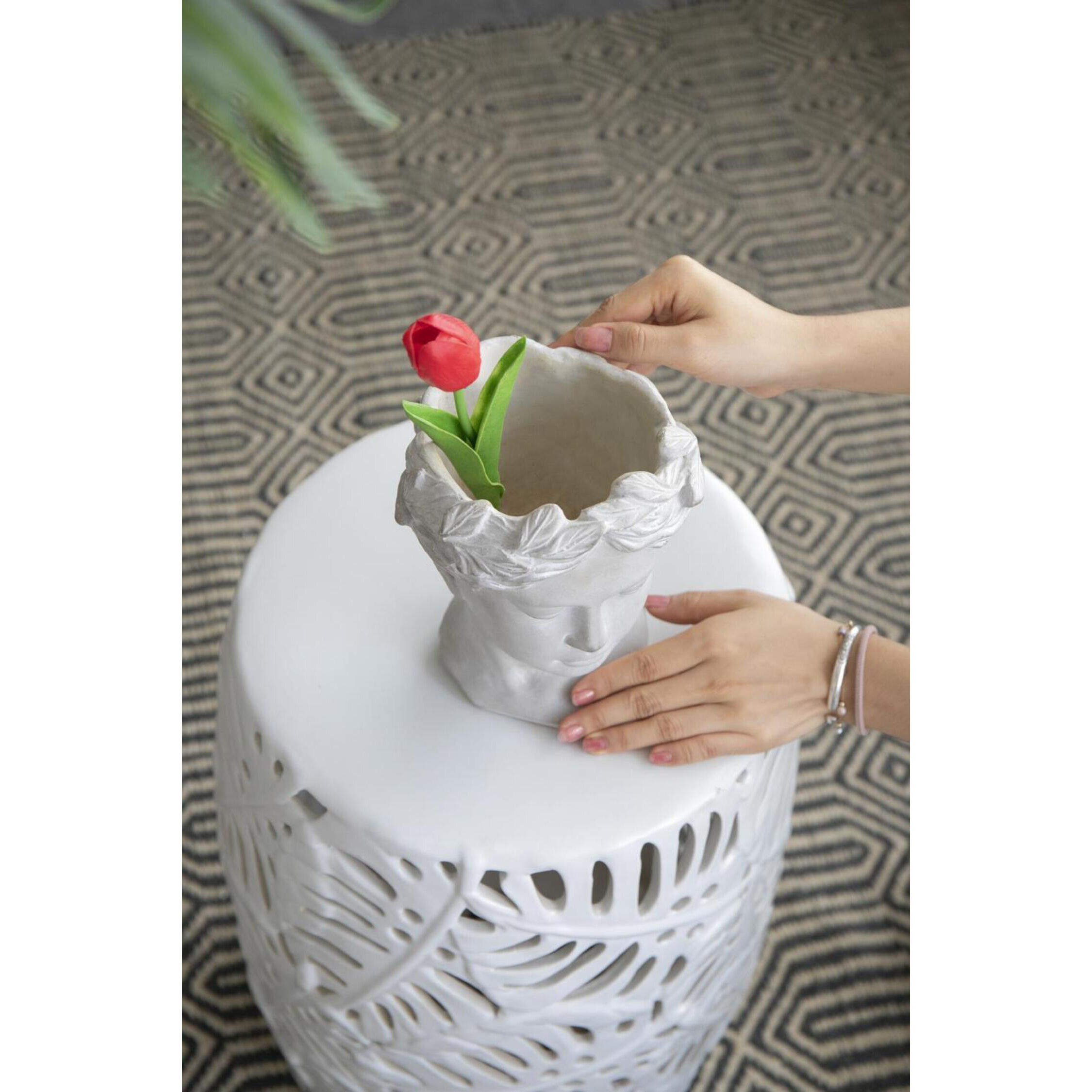 Visage White Wash Outdoor Vase