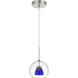Double Glass LED 6 inch Clear Blue Mini Pendant Ceiling Light