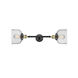 Franklin Restoration Large Bell 2 Light 8 inch Black Antique Brass Bath Vanity Light Wall Light in Seedy Glass, Franklin Restoration
