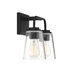 Transitional 2 Light 15 inch Matte Black Bathroom Vanity Light Wall Light