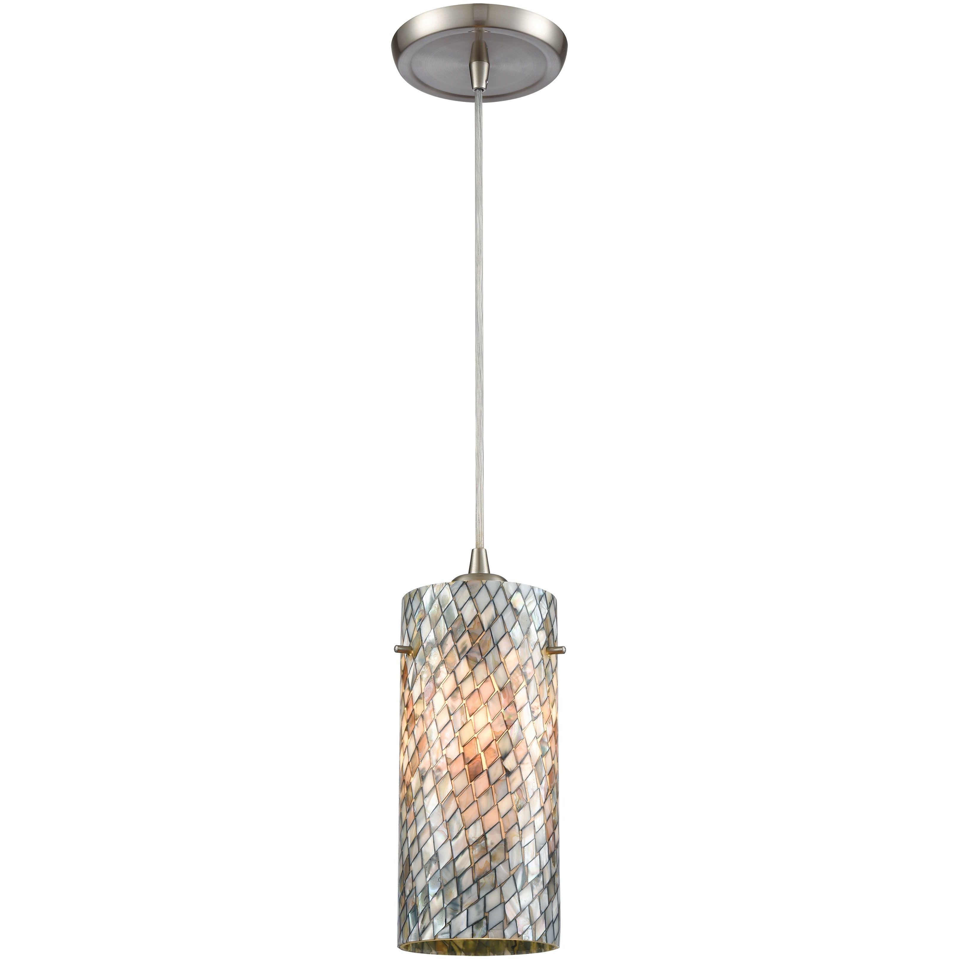 Capri 1 Light 5 inch Gray with Satin Nickel Mini Pendant Ceiling Light