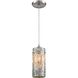 Capri 1 Light 5 inch Gray with Satin Nickel Mini Pendant Ceiling Light
