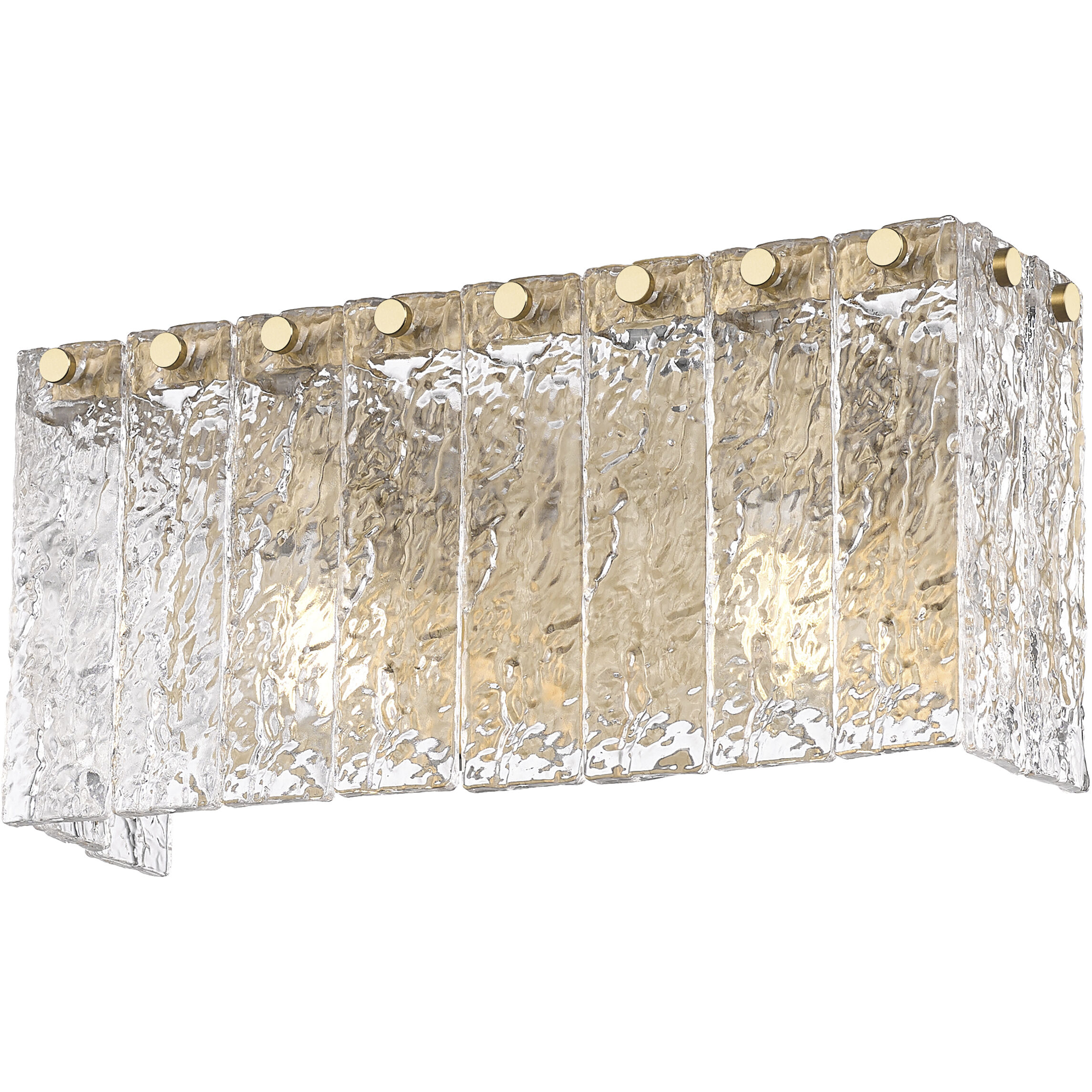 Glacier 2 Light 15 inch Modern Gold Vanity Wall Light