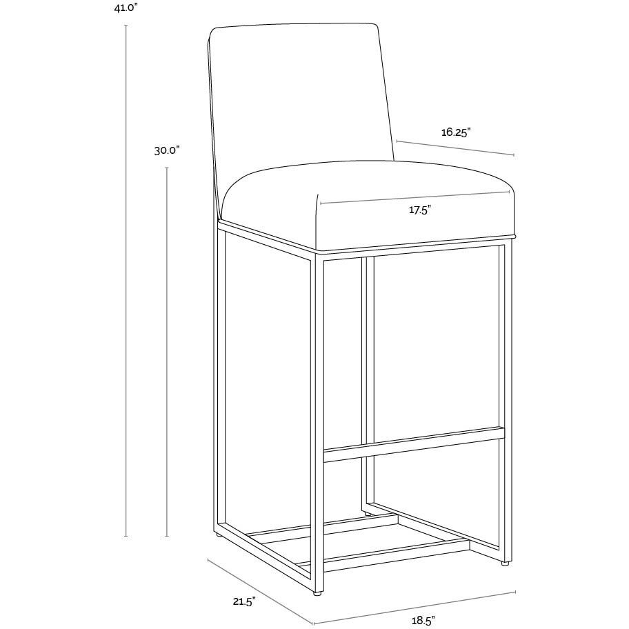 Joyce 41 inch Cube Black Barstool