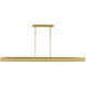 Mick De Giulio I-Beam LED 72.2 inch Plated Brass Linear Suspension Ceiling Light in 277V, Integrated LED