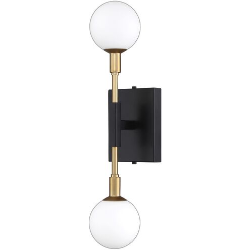 Ambience 2 Light 5 inch Black and Brass Wall Sconce Wall Light