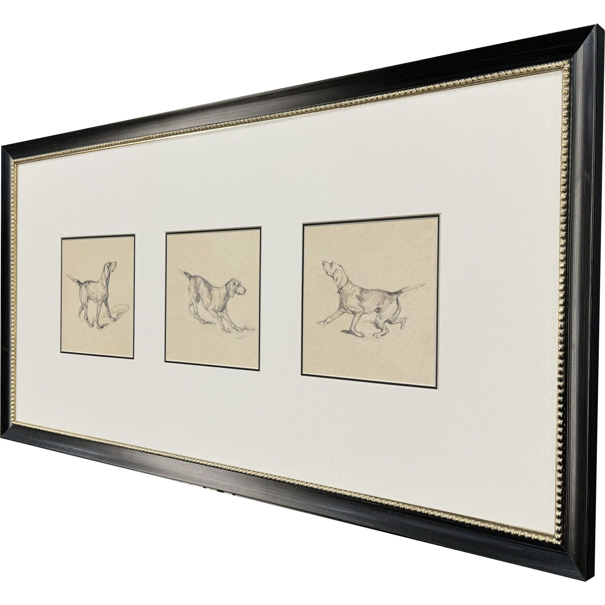 French Pointer Series Brown and Beige Framed Art