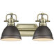 Yep Duncan Vanity Wall Light in Aged Brass, Rubbed Bronze