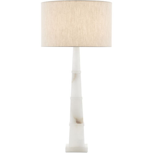 Alabastro 34.75 inch 150 watt Alabaster/Polished Nickel Table Lamp Portable Light