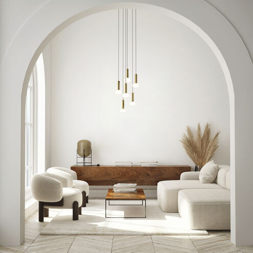 Combi LED 49 inch Matte White Pendant Ceiling Light, Suspension / Flush Mount 2-in-1