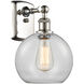 Ballston Athens LED 8 inch Polished Nickel Sconce Wall Light in Clear Glass, Ballston