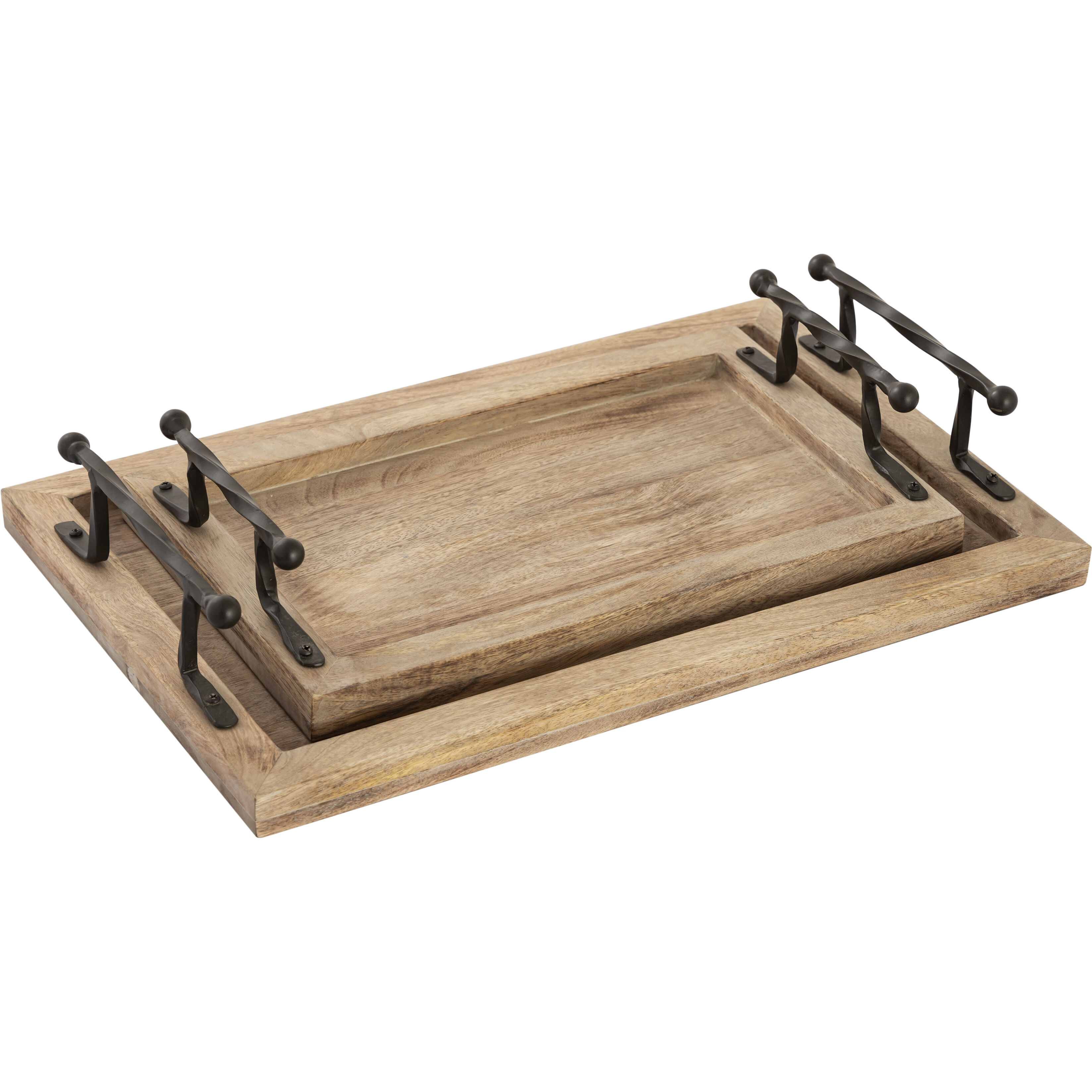 Ellwood Natural with Black Tray, Set of 2