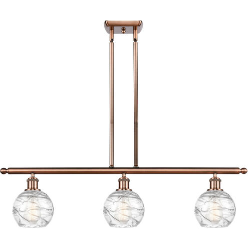 Ballston Small Deco Swirl LED 36 inch Antique Copper Island Light Ceiling Light, Ballston