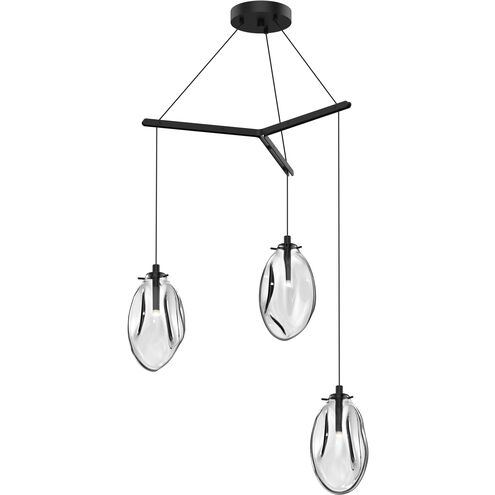 Liquid LED 27 inch Satin Black Pendant Ceiling Light in Clear Glass