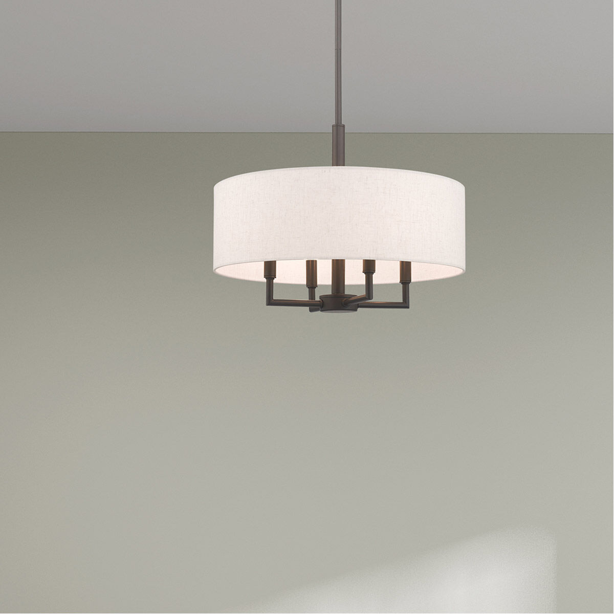 Meridian 4 Light 18 inch English Bronze Pendant Chandelier Ceiling Light