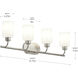Reines 4 Light 31.75 inch Brushed Nickel Bath Vanity Wall Light