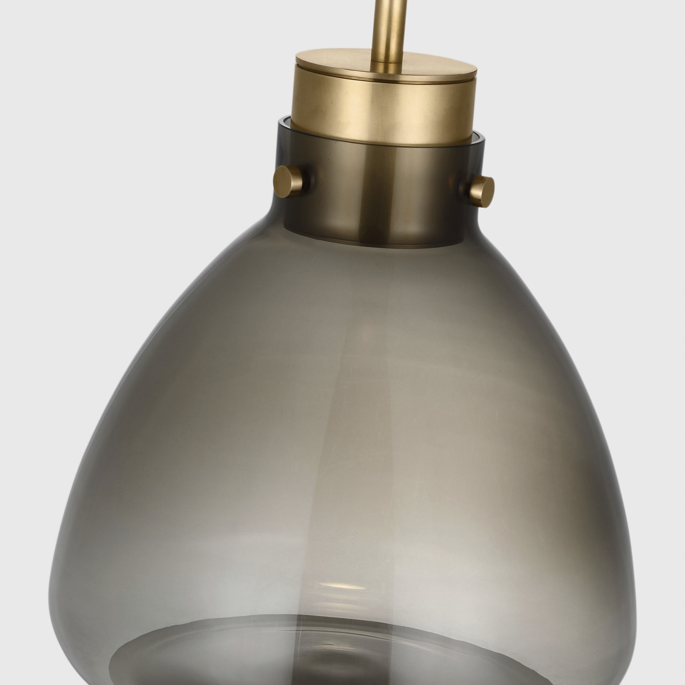 Avroko Morgan LED 12 inch Hand-Rubbed Antique Brass with Smoke Glass Pendant Ceiling Light
