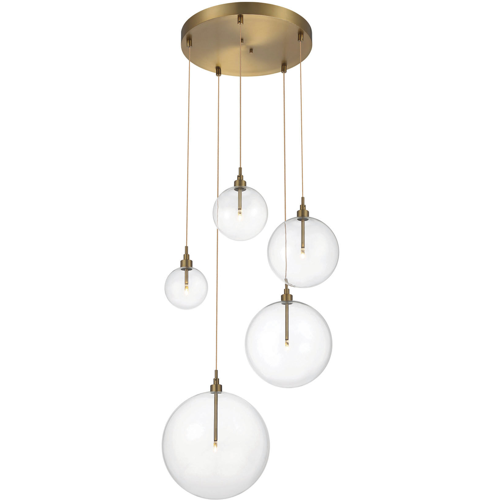 Modern LED 28 inch Natural Brass Pendant Ceiling Light
