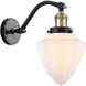 Franklin Restoration Bullet 1 Light 7 inch Black Antique Brass Sconce Wall Light