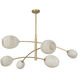 Artemis 6 Light 58.5 inch Natural Brass Chandelier Ceiling Light in Alabaster Glass