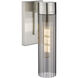 Empire 1 Light 3.13 inch Satin Nickel Sconce Wall Light in Plated Smoke Glass