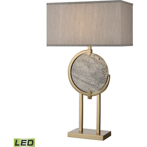 Arabah 32 inch 9.00 watt Gray Marble with Cafe Bronze Table Lamp Portable Light