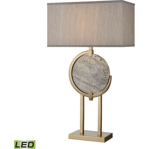 Arabah 32 inch 9 watt Gray Marble with Cafe Bronze Table Lamp Portable Light