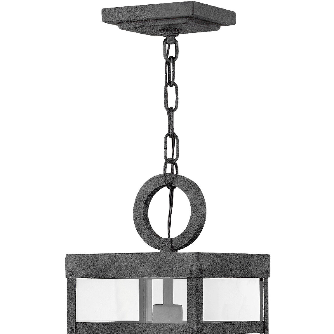 Open Air Porter LED 7.5 inch Aged Zinc Outdoor Hanging Lantern, Estate Series