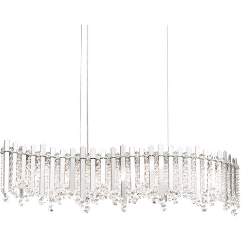 Chatter 7 Light 32.5 inch Polished Stainless Steel Linear Pendant Ceiling Light in Swarovski