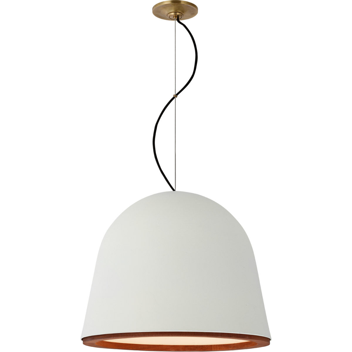 Marie Flanigan Murphy LED 24 inch Plaster White and Dark Teak Pendant Ceiling Light Large
