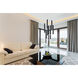 Forest LED 16 inch Chrome Chandelier Ceiling Light in Matte Black Steel