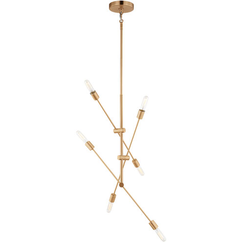 Sean Lavin Axis 6 Light 40 inch Satin Brass Chandelier Ceiling Light