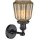 Franklin Restoration Chatham 1 Light 6 inch Matte Black Semi-Flush Mount Ceiling Light in Mercury Glass, Franklin Restoration