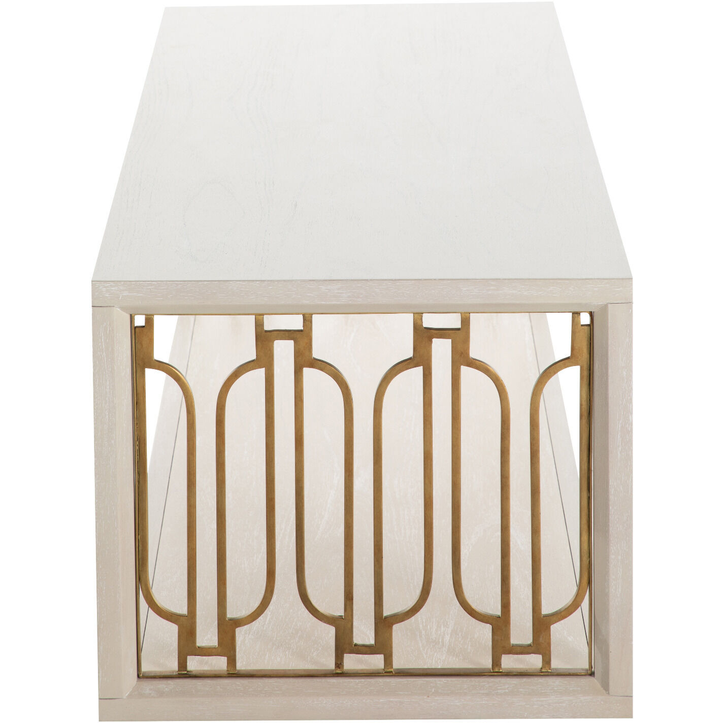 Ainsworth 54 X 21 inch Cerused White / Stained Gold Coffee Table