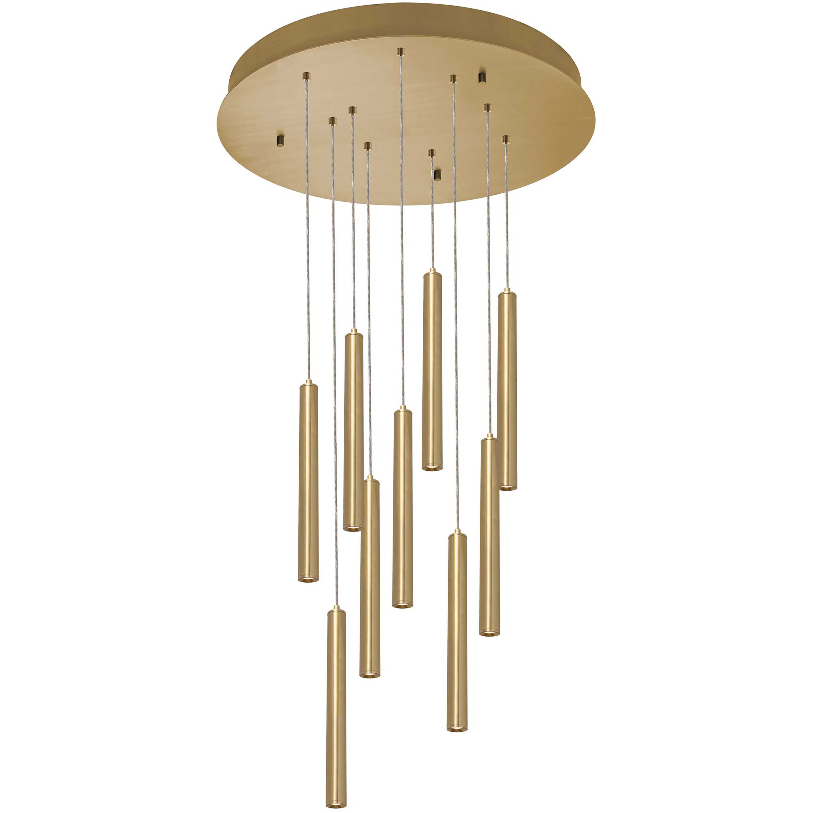 Eli 9 Light 24 inch Satin Brass Pendant Ceiling Light