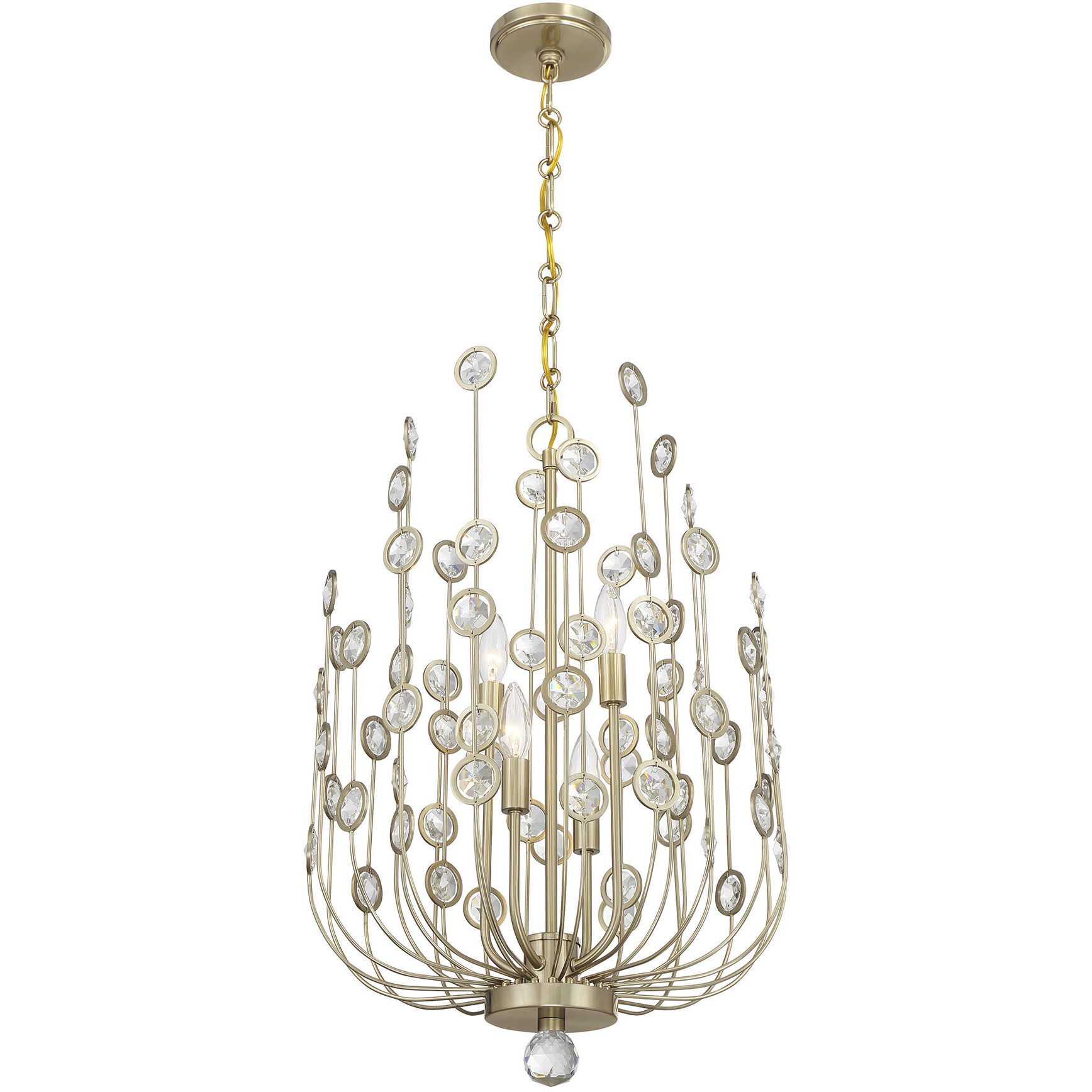 Irina 4 Light 18 inch Noble Brass Chandelier Ceiling Light