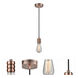 Gatsby Bare Bulb 1 Light 2 inch Antique Copper Mini Pendant Ceiling Light in Black, Gatsby