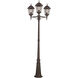 Main Street 3 Light 98 inch Rust Outdoor Pole Lantern