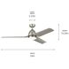 Fit 54 inch Painted Brushed Nickel with Silver Blades Ceiling Fan