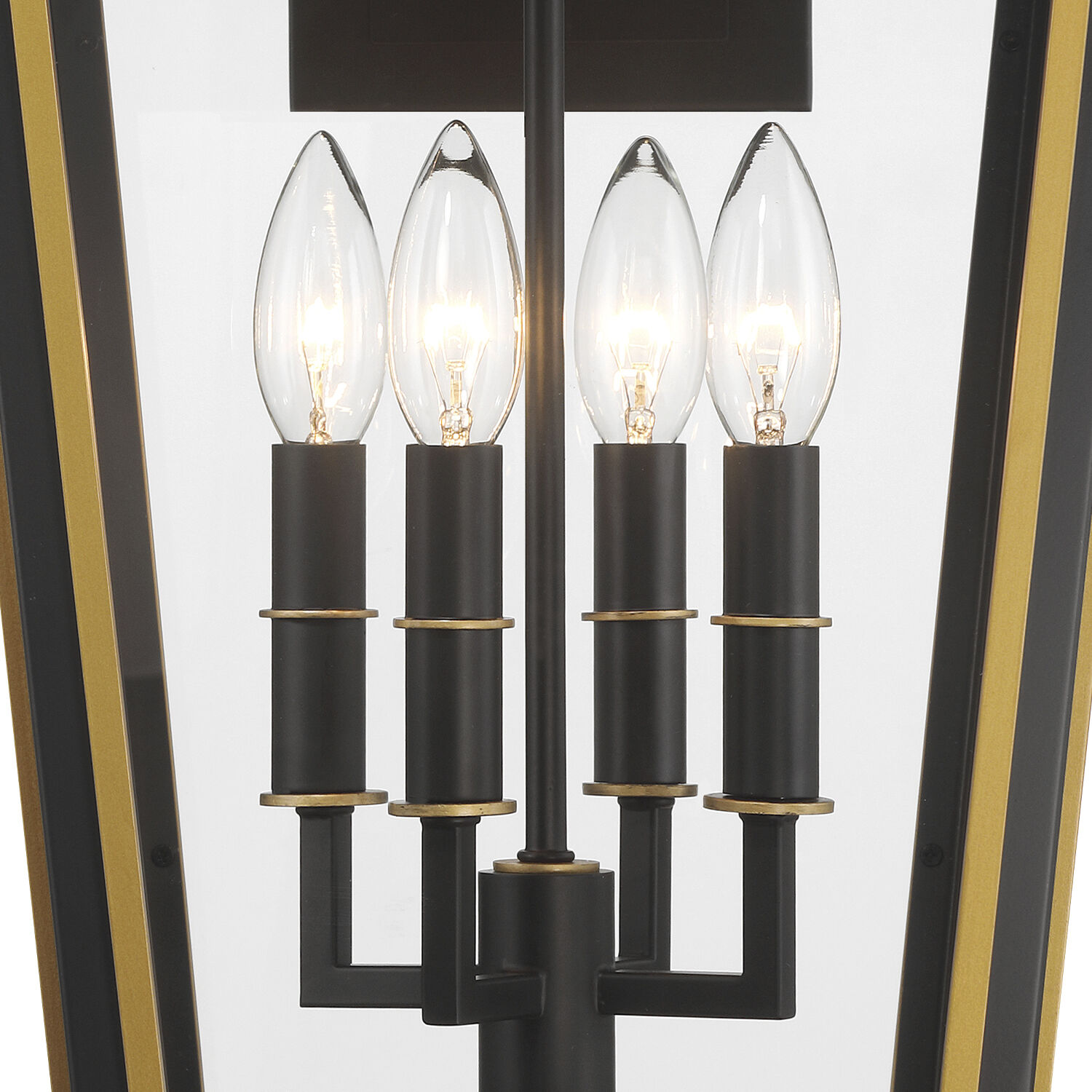 Hawkins 4 Light 22.5 inch Matte Black and Textured Gold Outdoor Sconce