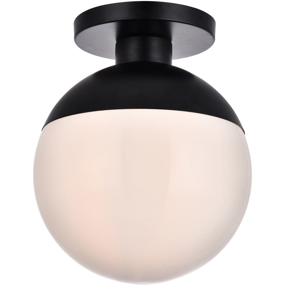 Eclipse 1 Light 12 inch Black Flush Mount Ceiling Light 
