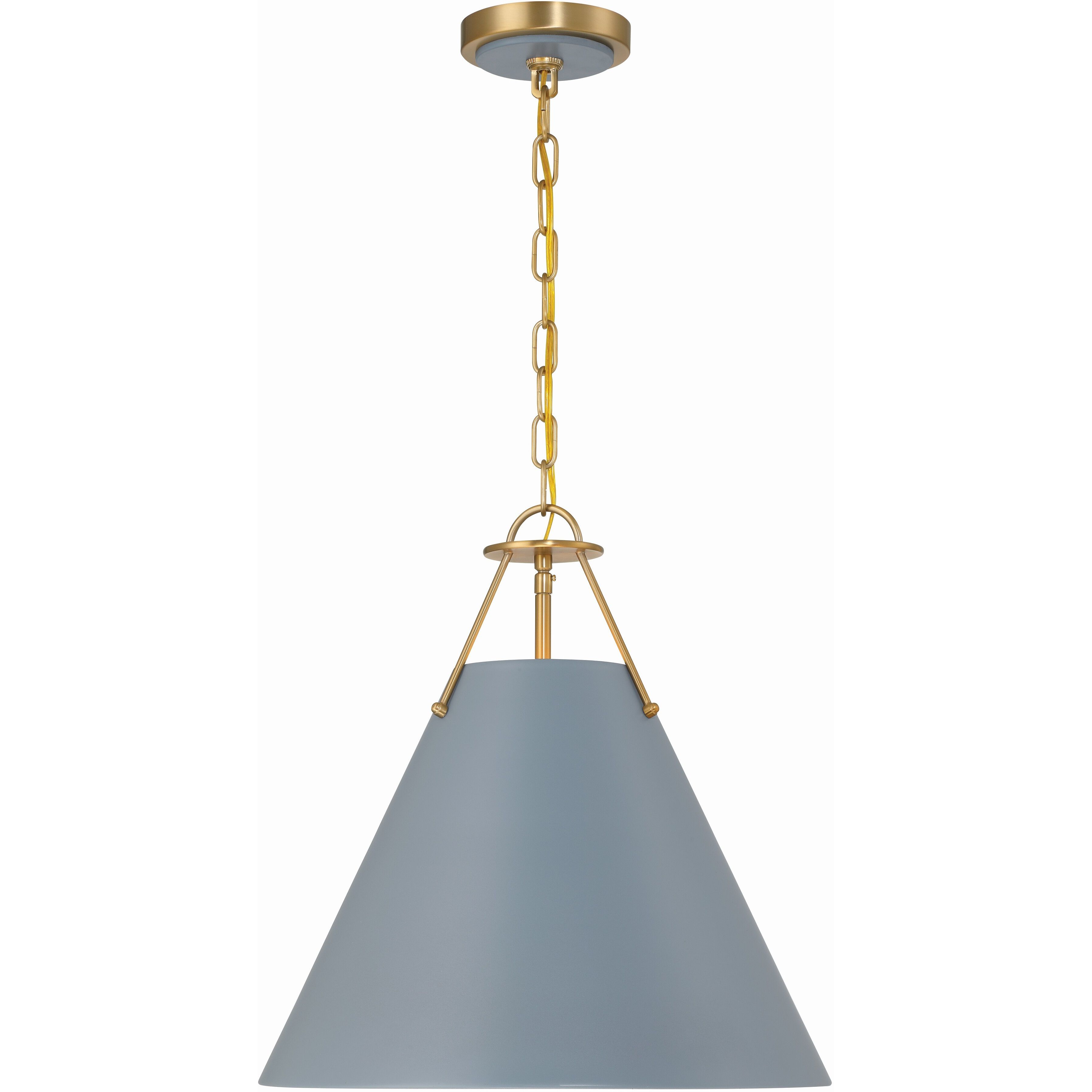 Xavier Pendant Ceiling Light in Vibrant Gold and Blue