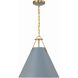 Xavier Pendant Ceiling Light in Vibrant Gold and Blue