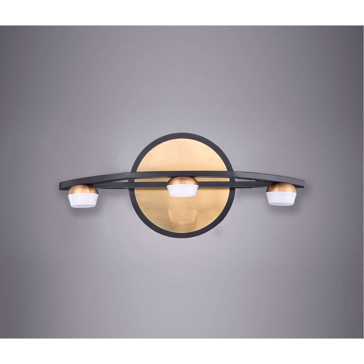 Button LED 11.75 inch Black and Gold Bath Vanity Light Wall Light